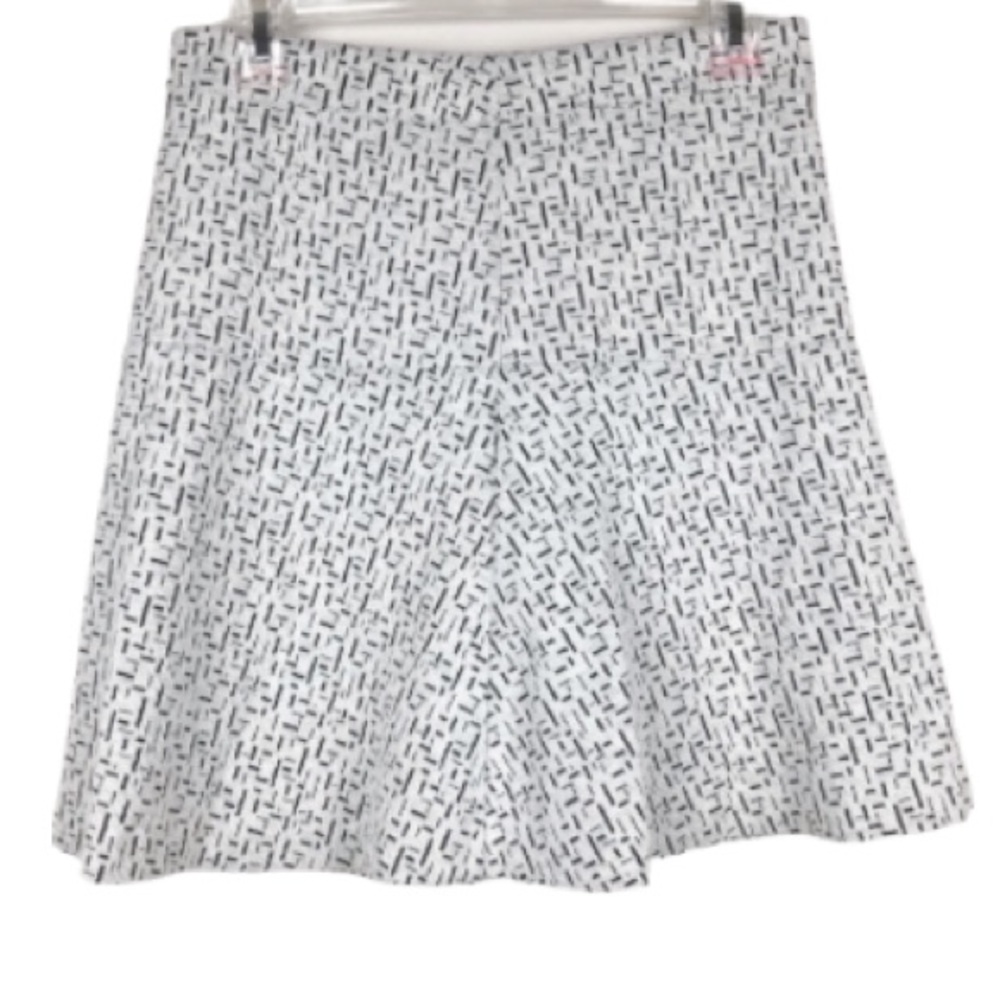 LOFT white lined zip back high waisted skirt